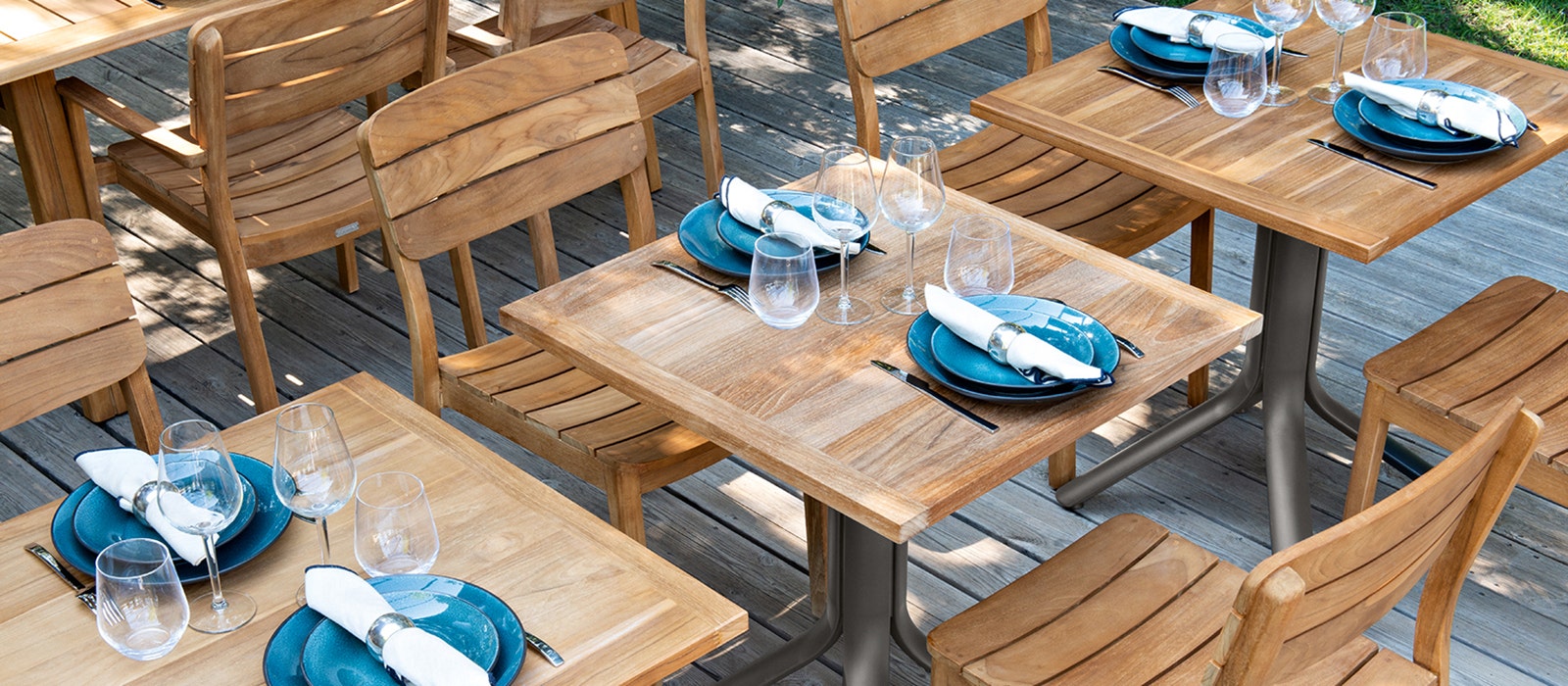 LAMINATED TEAK TABLE TOPS
